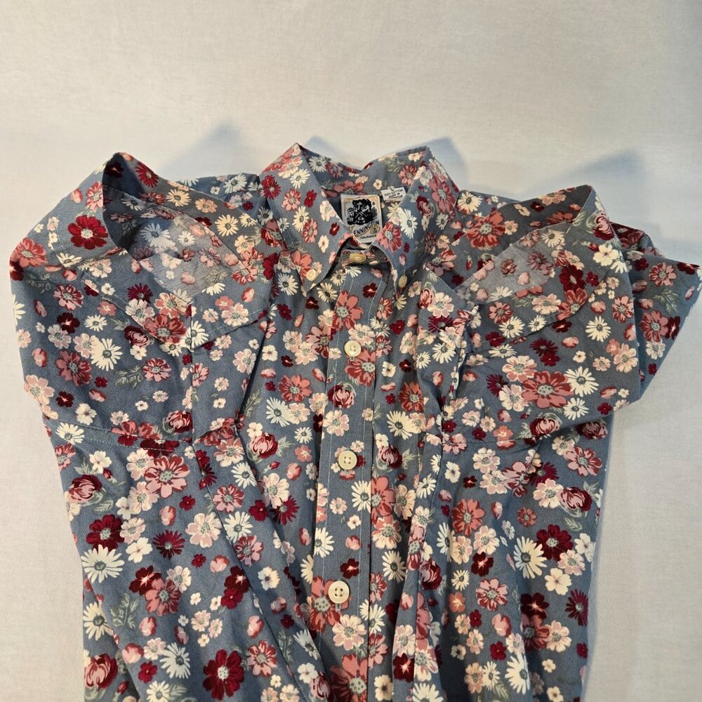 Vintage KENNINGTON LTD. Grandpa UNISEX Festival Green Floral Shirt Men's Size L. - Picture 9 of 16